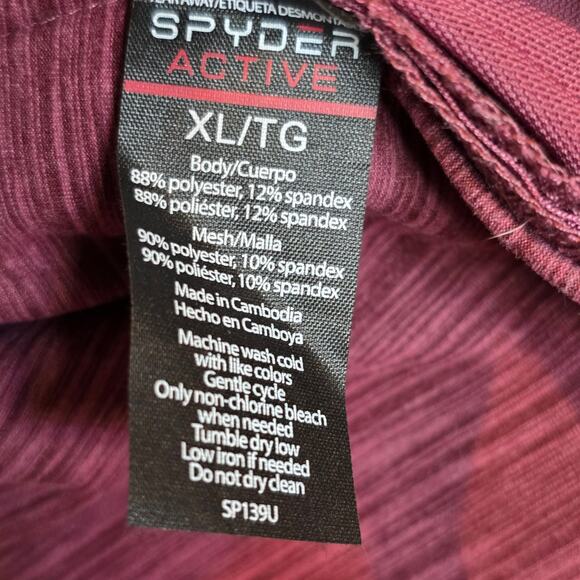 Spyder Active Shirt Long Sleeve Tee Womens Sz XL Red Heather Athletic - Picture 10 of 14